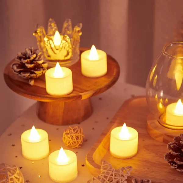 Flameless Led Candle For Home Christmas Party Wedding Decoration Heart-shaped Electronic Battery-Power Tealight Candles - Image 11
