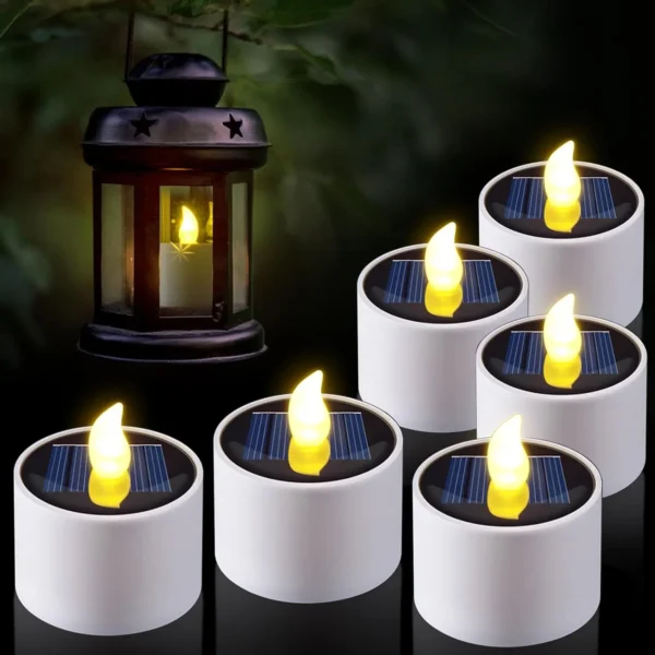 Solar Tea Light Led Candles Flameless Outdoor Waterproof Solar Tea Lights Rechargeable Candles for Party Garden Home Decor - Image 2