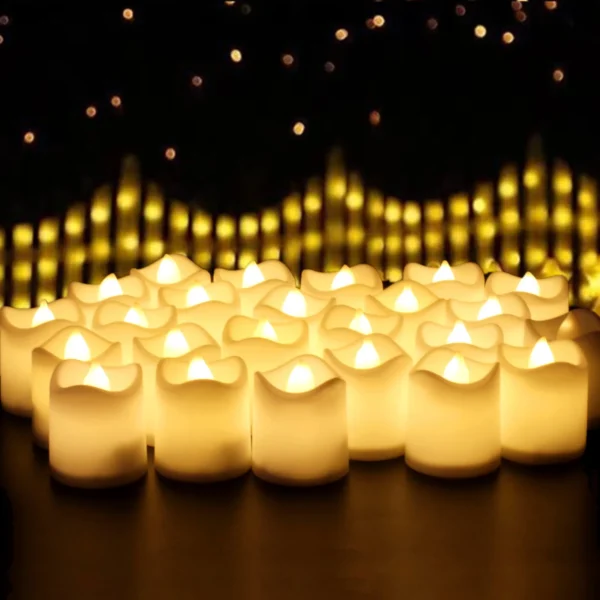 12/24Pcs Flameless LED Candle Wishing Tea Lamp Warm White Home Christmas Party Wedding Decoration Battery-Power Candles Lights - Image 3