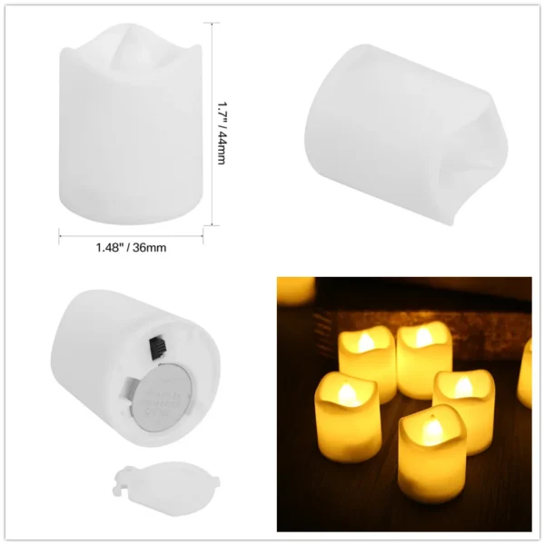 12/24Pcs Flameless LED Candle Wishing Tea Lamp Warm White Home Christmas Party Wedding Decoration Battery-Power Candles Lights - Image 7