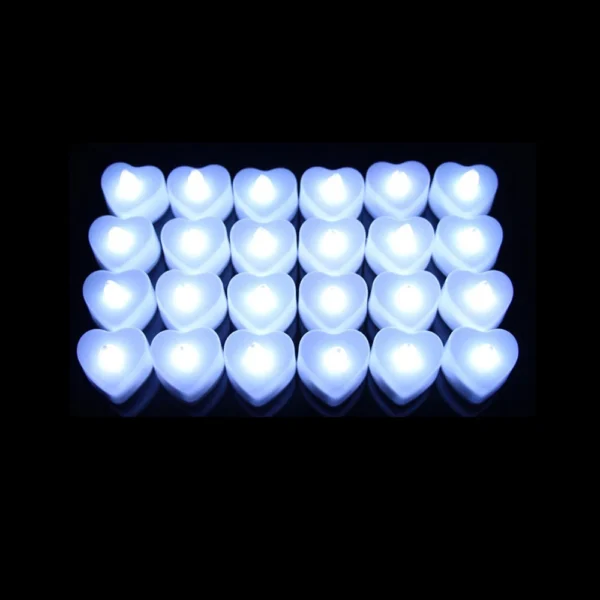 Flameless Led Candle For Home Christmas Party Wedding Decoration Heart-shaped Electronic Battery-Power Tealight Candles - Image 2