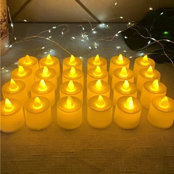 Flameless LED Electronic Candle Dropping Wax Tea Light Realistic Flames Led Lamp Christmas Halloween Wedding Home Decor - Image 2