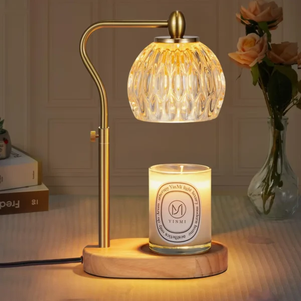 Retro Candle Warmer Table Lamp Aromatherapy Lamp with Timer & Dimmer Height Adjustable for Scented Candles Home Bedroom Decor - Image 2