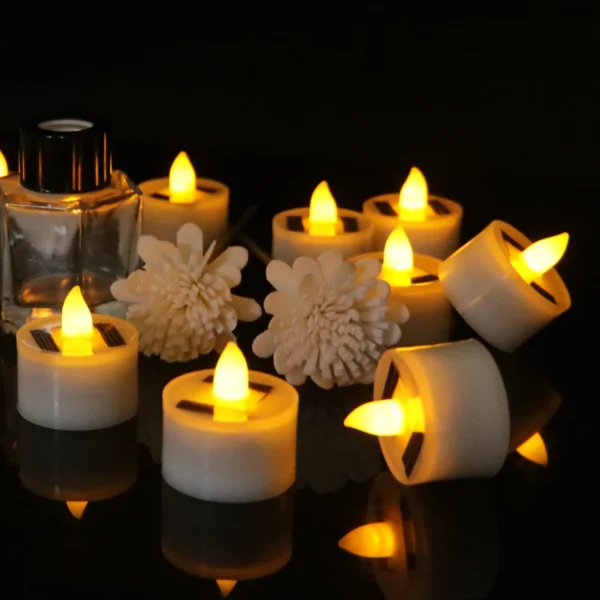 Solar Tea Light Led Candles Flameless Outdoor Waterproof Solar Tea Lights Rechargeable Candles for Party Garden Home Decor - Image 3