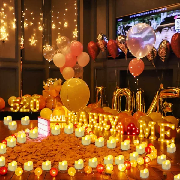 12/96Pcs Flameless LED Electronic Candle Dropping Wax Tea Light Realistic Flames Led Lamp Christmas Halloween Wedding Home Decor - Image 4