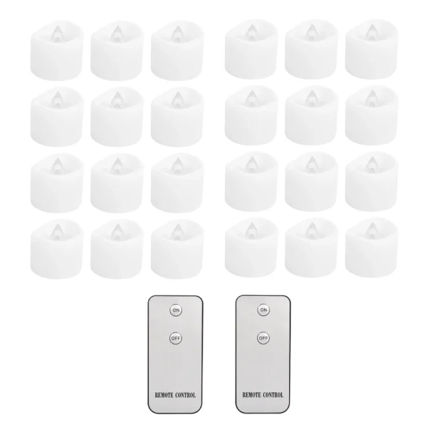 24/48Pcs Remote Flameless Flickering LED Candle Battery Operated Creative Wishing Led Tea Lights Wedding Christmas Table Decor - Image 3