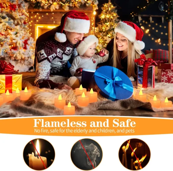 Heart-Shaped Flameless LED Candle - Battery-Powered Tealight for Home Christmas Party Wedding Decoration Electronic Candles - Image 9
