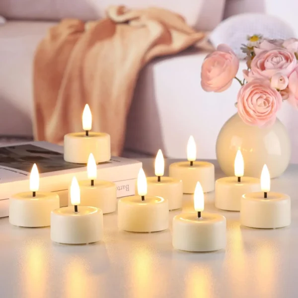 6/12pcs LED Candles Flashing Candles Light Battery Powered Flickering Tea Light Flameless Candles Birthday Wedding Party Decor - Image 6