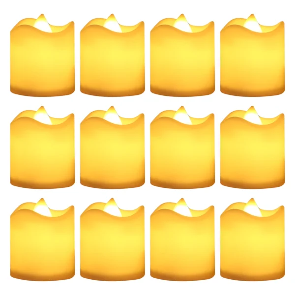 12/24Pcs Pack Flameless LED Candle Wishing Tea Light Warm White Battery Operated Candles Halloween Christmas Wedding Decor - Image 4