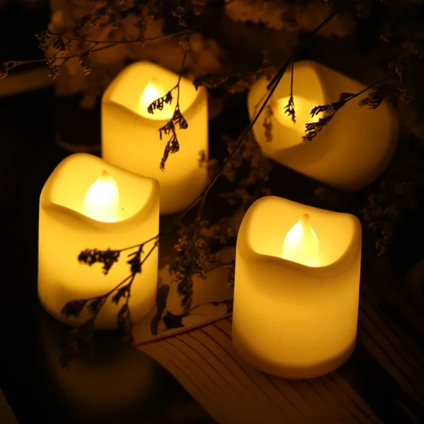 12/24Pcs Flameless LED Candle Wishing Tea Lamp Warm White Home Christmas Party Wedding Decoration Battery-Power Candles Lights - Image 4