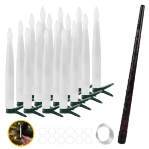 Floating Flameless Candles with Magic Wand Hanging Flickering LED Taper Candle for Indoor Outdoor Christmas Halloween Home Decor