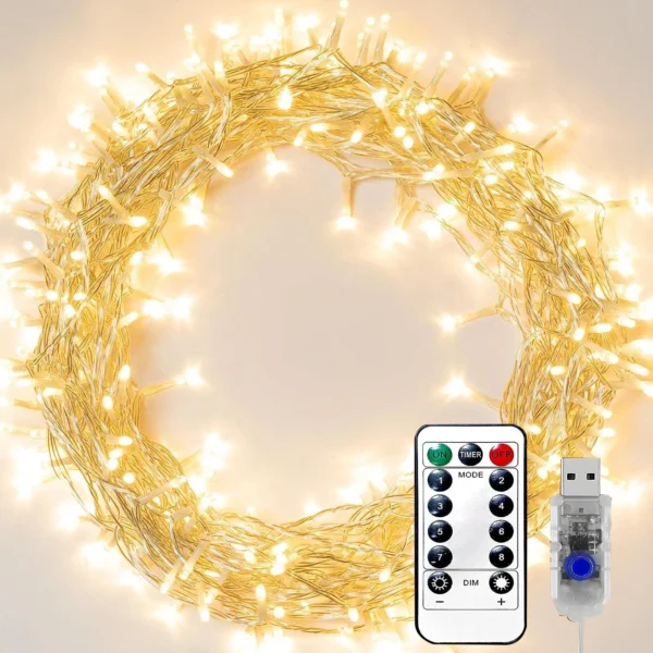 10M Ball LED String Lights Outdoor Ball Chain Lights Garland Lights Bulb Fairy Lights Party Home Wedding Garden Christmas Decor