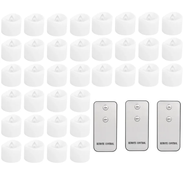 24/48Pcs Remote Flameless Flickering LED Candle Battery Operated Creative Wishing Led Tea Lights Wedding Christmas Table Decor - Image 2