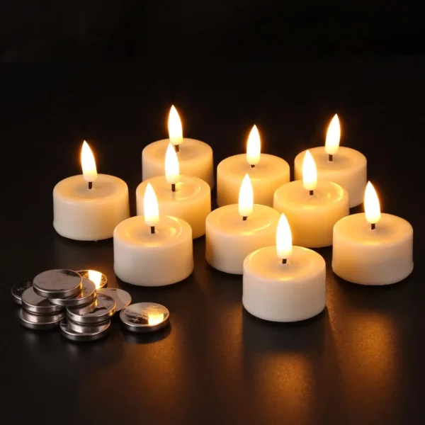 6/12pcs LED Candles Flashing Candles Light Battery Powered Flickering Tea Light Flameless Candles Birthday Wedding Party Decor - Image 3