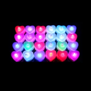 Heart-Shaped Flameless LED Candle - Battery-Powered Tealight for Home Christmas Party Wedding Decoration Electronic Candles